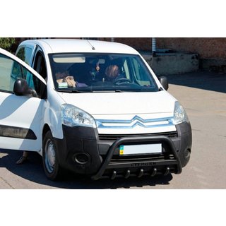 Bull Bar WT004 Negru (Otel Inoxidabil) Citroen Berlingo 2008-2018 foto 3