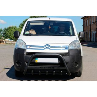 Bull Bar WT004 Negru (Otel Inoxidabil) Citroen Berlingo 2008-2018 foto 2