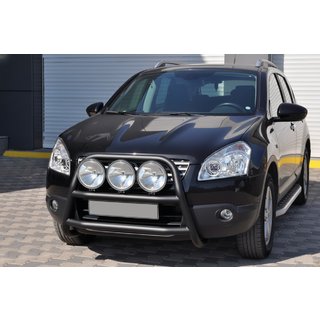 Bullbar WT018 Negru (Otel Inoxidabil) Nissan Qashqai 2010-2014 foto 2