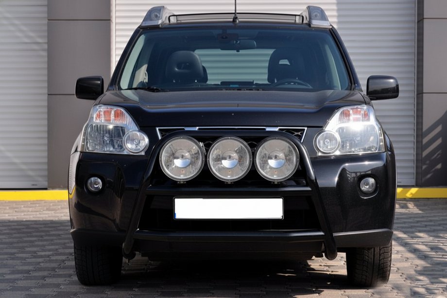 Nissan X-trail T31 2007-2014 Protectie Fata WT018 Negru (Otel Inoxidabil) Foto 1