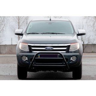 Protectie Fata WT022 Negru (Otel Inoxidabil) Ford Ranger 2011–2022 foto 1