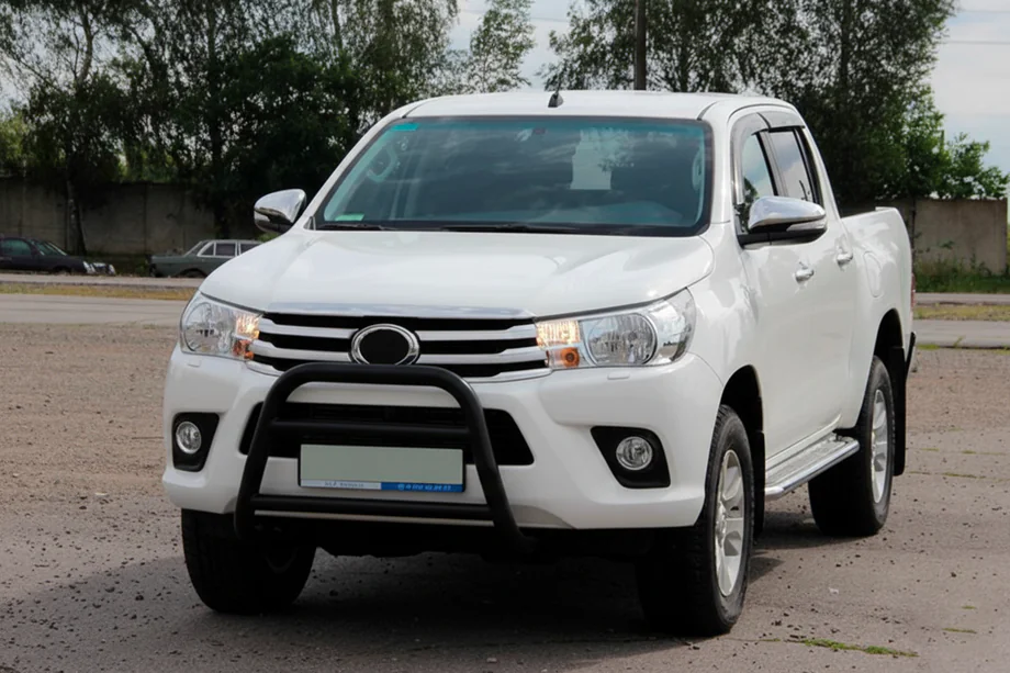 Toyota Hilux 2015- Protectie Fata WT023 Negru (Otel Inoxidabil) Foto 2