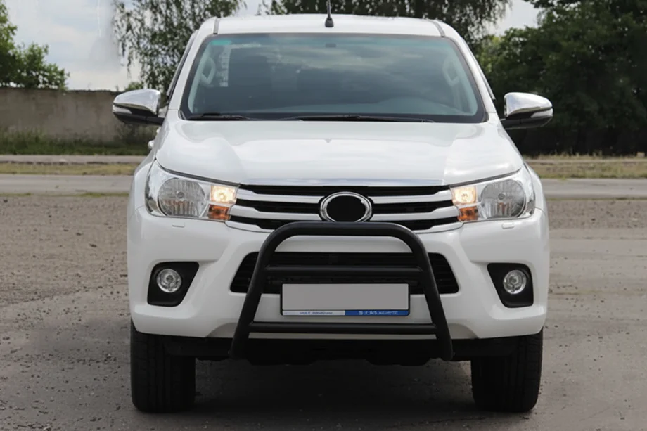 Toyota Hilux 2015- Protectie Fata WT023 Negru (Otel Inoxidabil) Foto 1