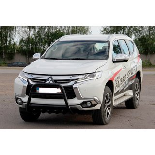Bullbar WT008 Negru (Otel Inoxidabil) Mitsubishi Pajero Sport 2015- foto 2