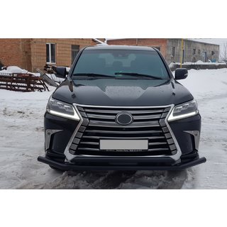 Protectie Fata ST014 Black (2015+, Otel Inoxidabil) Lexus LX570/450d 2008-2022 foto 2