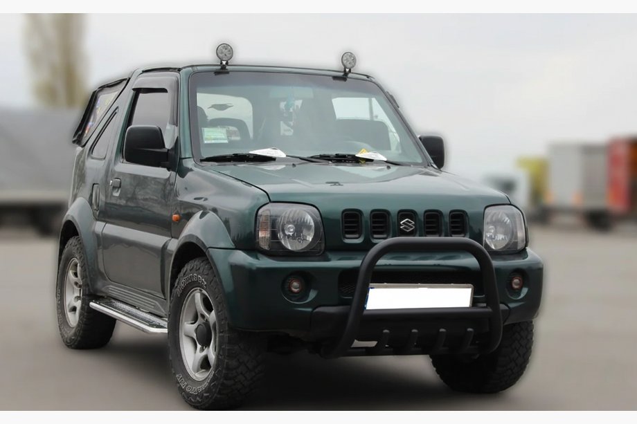 Suzuki Jimny 1998-2018 Bullbar F2-01 Negru (Otel Inoxidabil) Foto 2