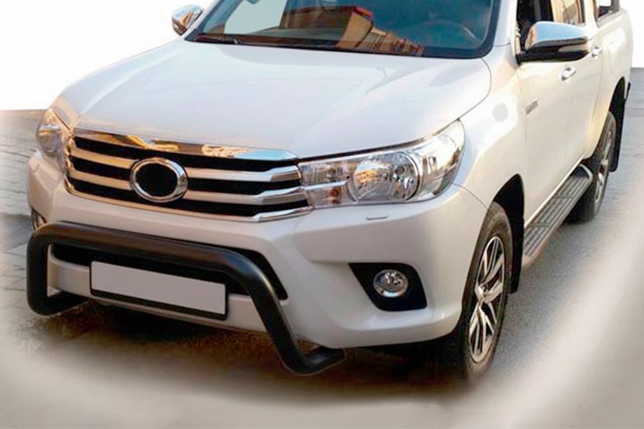 Toyota Hilux 2015- Protectie Fata WT009 Negru (Otel Inoxidabil) Foto 1