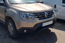 Dacia Duster 2018-2024 Protectie Fata WT008 Negru (Otel Inoxidabil) foto 4
