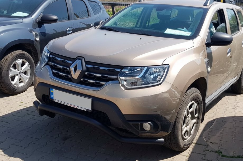 Renault Duster 2018-2024 Protectie Fata WT008 Negru (Otel Inoxidabil) Image