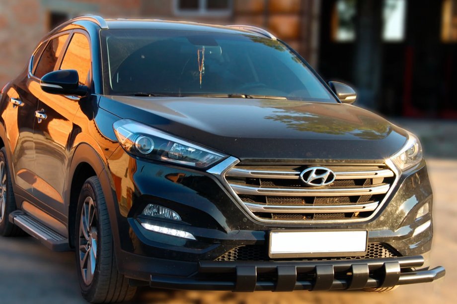 Hyundai Tucson TL 2016-2021 Protectie Fata Shark Black (Otel Inoxidabil) Foto 1