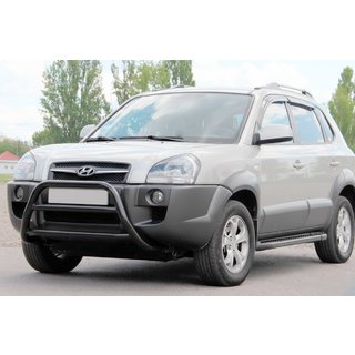 Bullbar WT022 Negru (Otel Inoxidabil) Hyundai Tucson JM 2004- foto 2