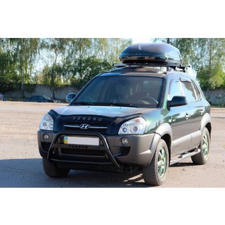 Bullbar WT025 Negru (Otel Inoxidabil) Hyundai Tucson JM 2004- foto 2