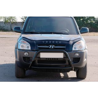 Bullbar WT025 Negru (Otel Inoxidabil) Hyundai Tucson JM 2004- foto 3