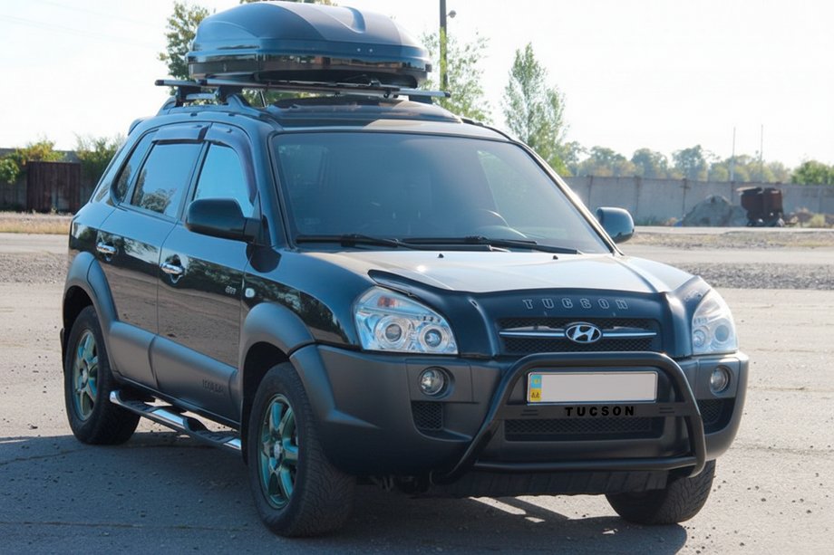 Hyundai Tucson JM 2004- Bullbar WT025 Negru (Otel Inoxidabil) Image