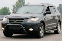 Hyundai Santa Fe 2 2006-2012 Bull Bar WT007 Negru (Otel Inoxidabil) foto 3