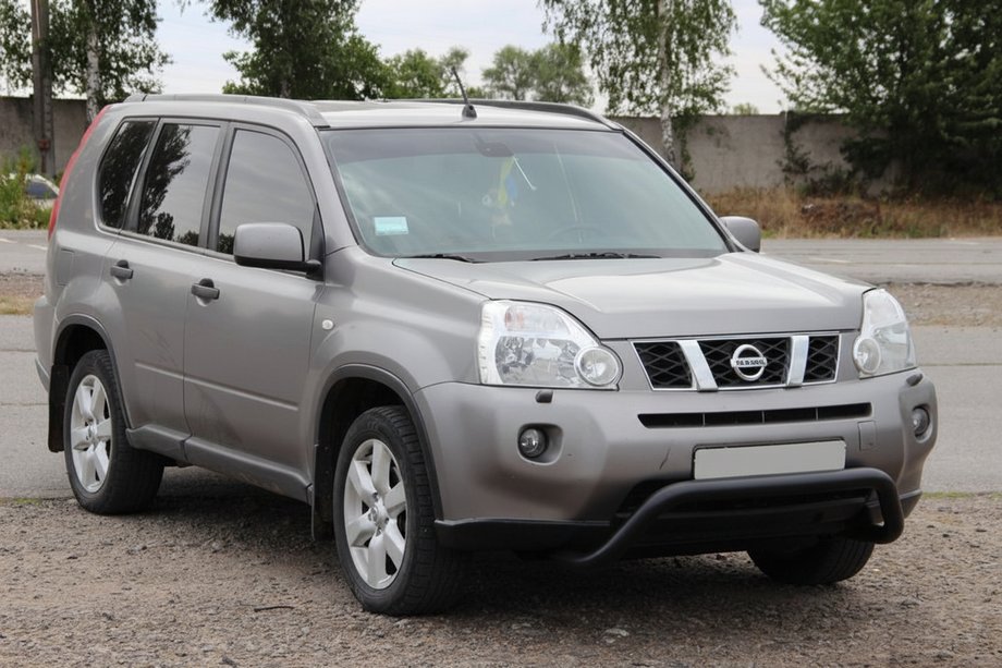 Nissan X-trail T31 2007-2014 Protectie Fata WT007 Negru (Otel Inoxidabil) Foto 1
