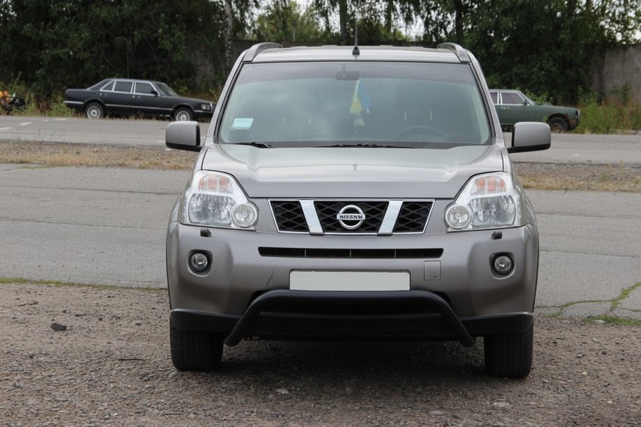 Nissan X-trail T31 2007-2014 Protectie Fata WT007 Negru (Otel Inoxidabil) Foto 2
