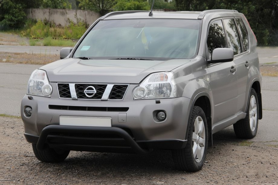 Nissan X-trail T31 2007-2014 Protectie Fata WT007 Negru (Otel Inoxidabil) Foto 3