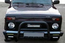 Lada Niva și Urban 1977- Bull Bar QT006 Negru (Otel Inoxidabil) foto 3