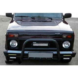 Bull Bar QT006 Negru (Otel Inoxidabil) Lada Niva та Urban 1977- foto 3