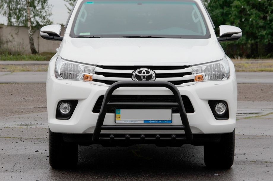 Toyota Hilux 2015- Bull Bar QT006 Negru (Otel Inoxidabil) Image