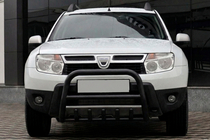 Renault Duster 2008–2017 Bullbar fara inscriptie QT006 Negru (inox) foto 1