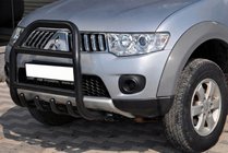 Mitsubishi L200 2006-2015 Bullbar QT007 Negru (Otel Inoxidabil) foto 1