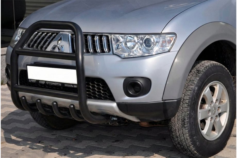 Mitsubishi L200 2006-2015 Bullbar QT007 Negru (Otel Inoxidabil) Image