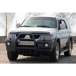 Bullbar QT007 Negru (Otel Inoxidabil) Mitsubishi Pajero Sport 1996-2007 foto 1