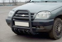 Chevrolet Niva 1998-2020 Bullbar QT007 Negru (Otel Inoxidabil) foto 4