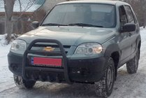 Chevrolet Niva 1998-2020 Bullbar QT007 Negru (Otel Inoxidabil) foto 1