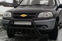 Chevrolet Niva 1998-2020 Bullbar WT002 Negru (Otel Inoxidabil) foto 1
