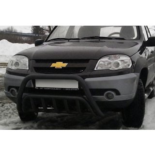 Bullbar WT002 Negru (Otel Inoxidabil) Chevrolet Niva 1998-2020