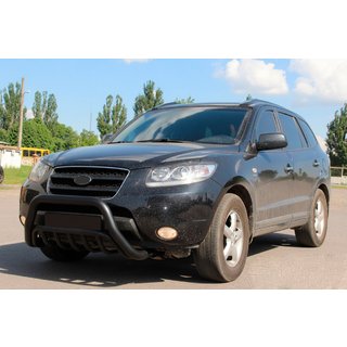 Bullbar WT002 Negru (Otel Inoxidabil) Hyundai Santa Fe 2 2006-2012 foto 1