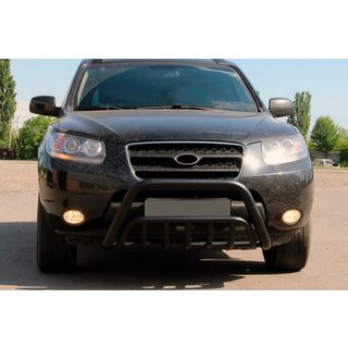 Bullbar WT002 Negru (Otel Inoxidabil) Hyundai Santa Fe 2 2006-2012 foto 2