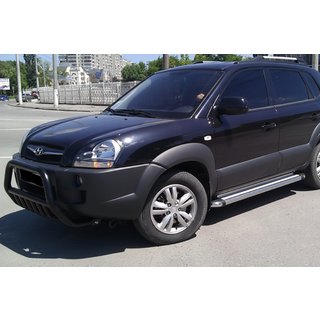 Bullbar WT002 Negru (Otel Inoxidabil) Hyundai Tucson JM 2004- foto 2