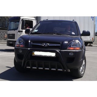 Bullbar WT002 Negru (Otel Inoxidabil) Hyundai Tucson JM 2004- foto 3