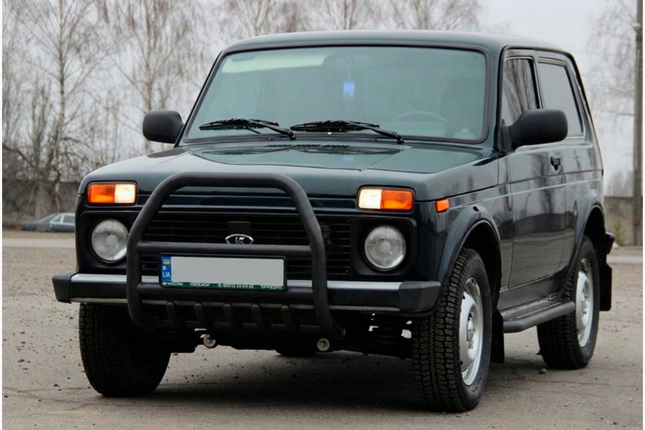 Lada Niva și Urban 1977- Bullbar QT007 Negru (Otel Inoxidabil) Foto 2