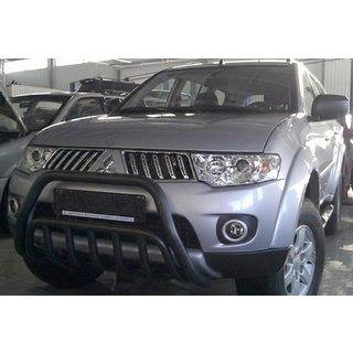 Protectie Fata WT002 Negru (Otel Inoxidabil) Mitsubishi Pajero Sport 2008-2015 foto 3