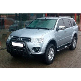 Protectie Fata WT002 Negru (Otel Inoxidabil) Mitsubishi Pajero Sport 2008-2015 foto 2