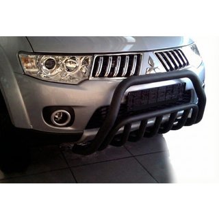 Protectie Fata WT002 Negru (Otel Inoxidabil) Mitsubishi Pajero Sport 2008-2015 foto 4
