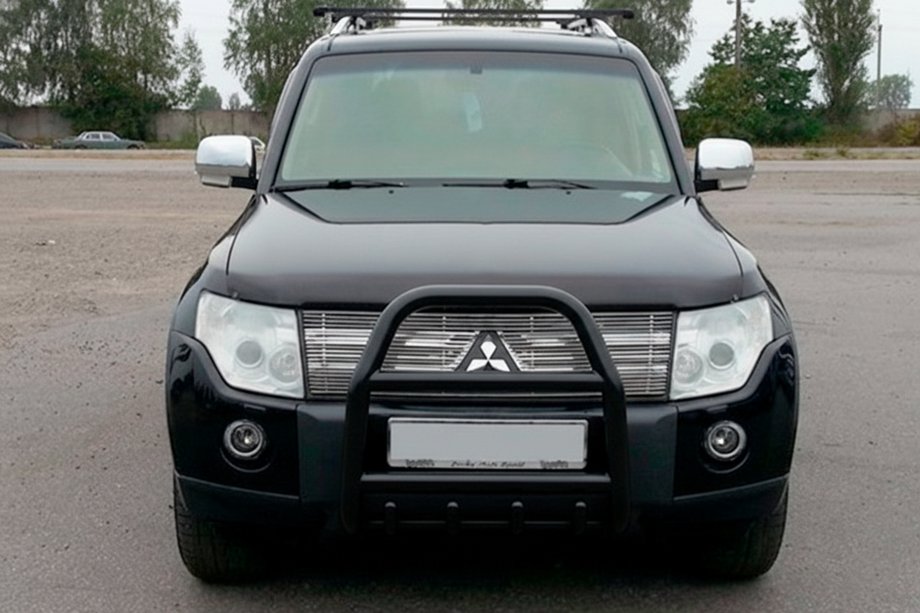 Mitsubishi Pajero Wagon IV 2006-2021 Bullbar QT007 Negru (Otel Inoxidabil) Foto 3