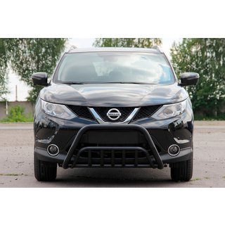 Bullbar WT002 Negru (Otel Inoxidabil) Nissan Qashqai 2014-2021 foto 1