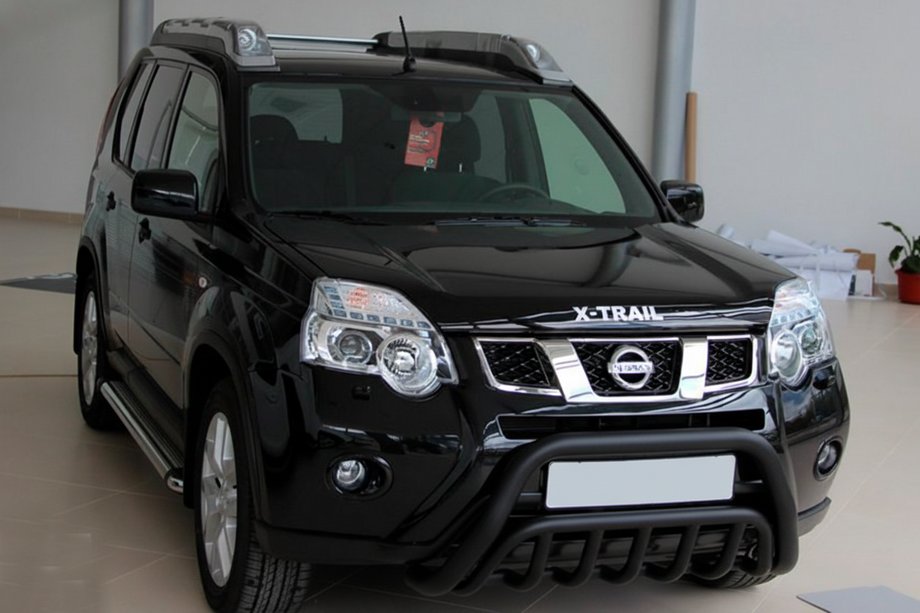 Nissan X-trail T31 2007-2014 Protectie Fata WT002 Negru (Otel Inoxidabil) Foto 1