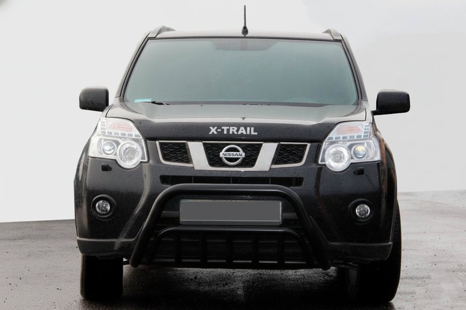 Nissan X-trail T31 2007-2014 Protectie Fata WT002 Negru (Otel Inoxidabil) Foto 2