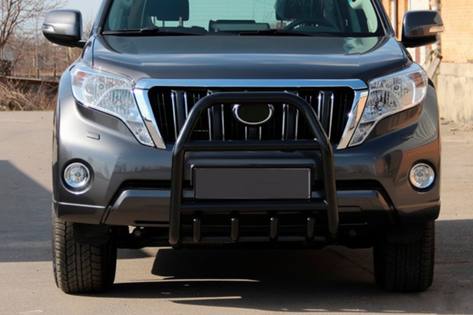 Toyota Land Cruiser Prado 150 2009-2023 Bullbar QT007 Negru (Otel Inoxidabil) Foto 1