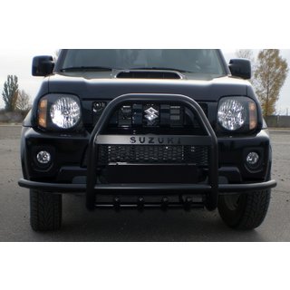 Bull bar QT007-Exclusive Black (cu inscriptionare, inox) Suzuki Jimny 1998-2018 foto 2