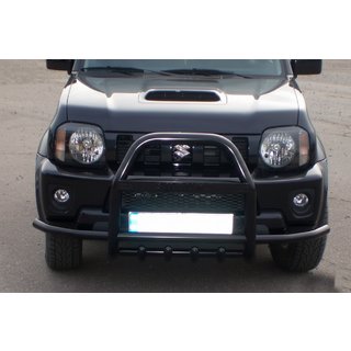 Bull bar QT007-Exclusive Black (cu inscriptionare, inox) Suzuki Jimny 1998-2018 foto 3