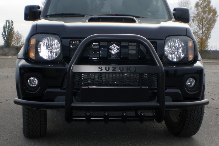 Suzuki Jimny 1998-2018 Bull bar QT007-Exclusive Black (cu inscriptionare, inox) Foto 2