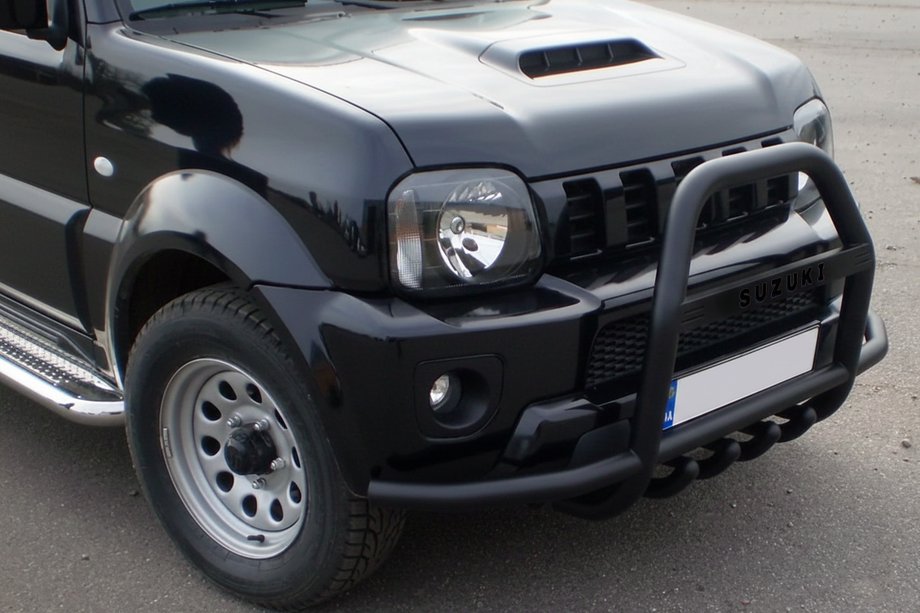 Suzuki Jimny 1998-2018 Bull bar QT007-Exclusive Black (cu inscriptionare, inox) Foto 4